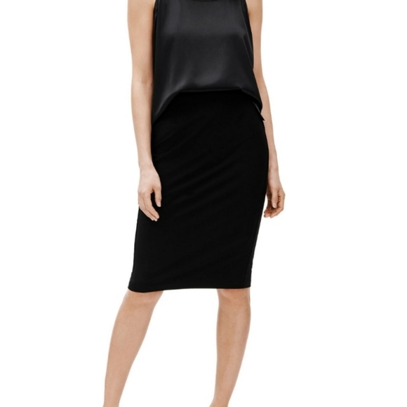 NWT Eileen Fisher Faux Wrap Stretch Crepe Skirt - Picture 1 of 10